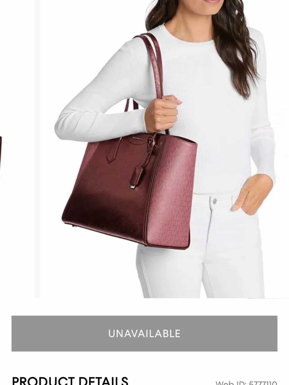 Michael Kors Burgundy Structured Tote